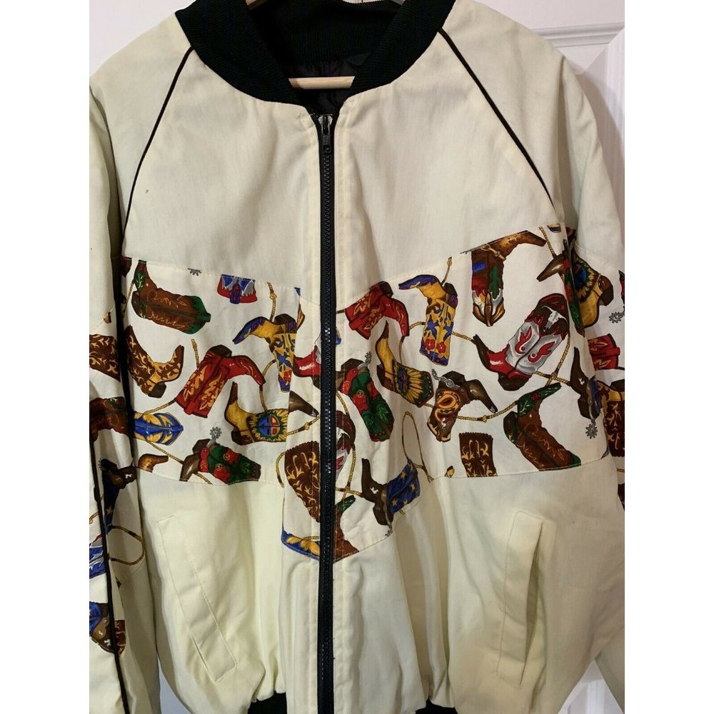 Vintage Bee-Wild Boots Jacket Men’s Sz XL USA Bomber Beige‎ Rare
